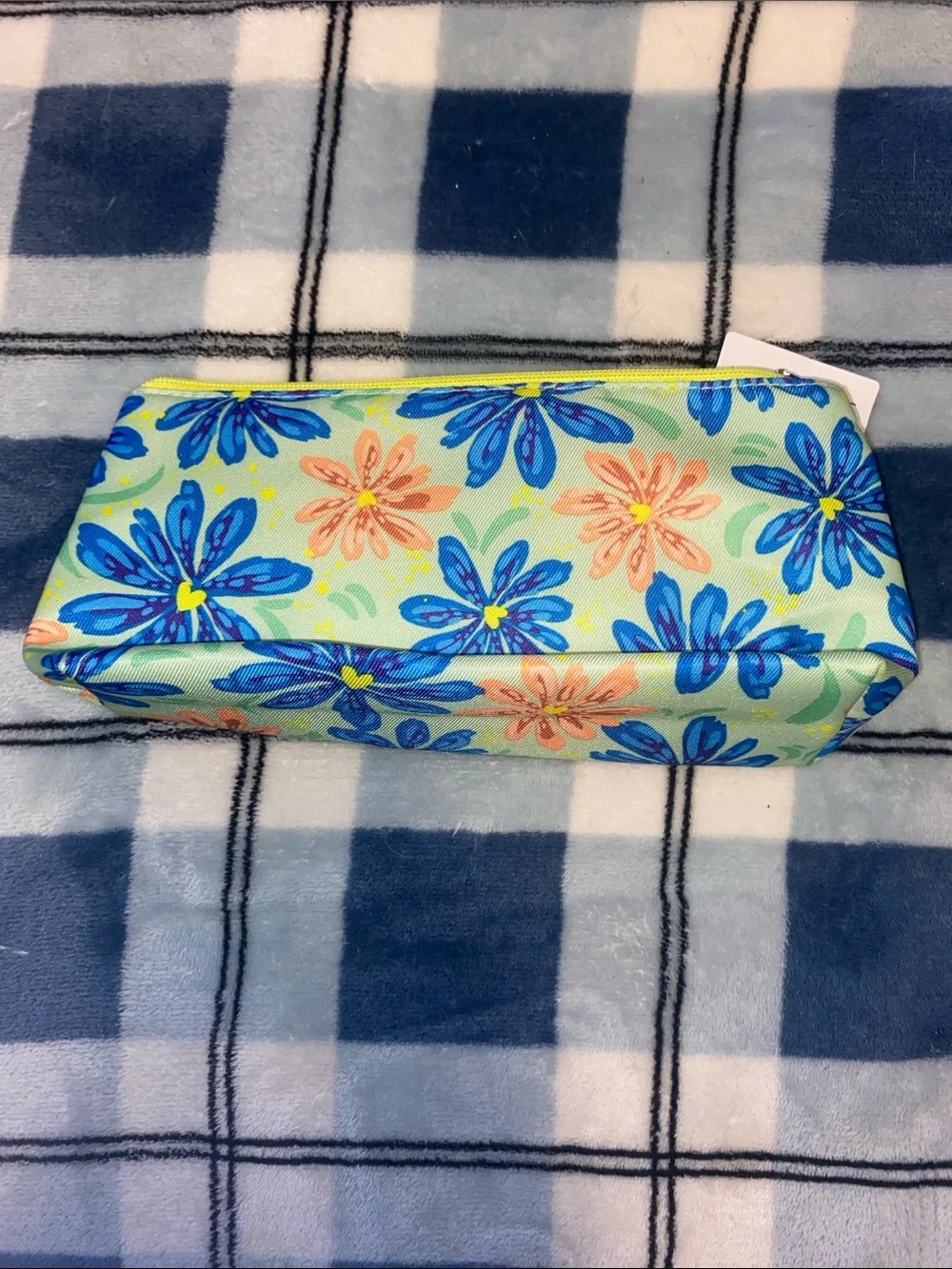 Clinique Floral Zip Pouch in Yellow, Blue & Orange